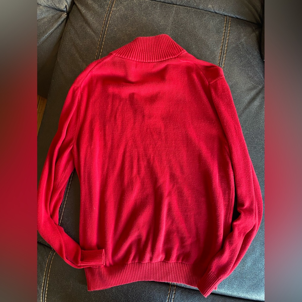 Nautica Men's Zip-Up Red Sweater - Picture 2 of 2